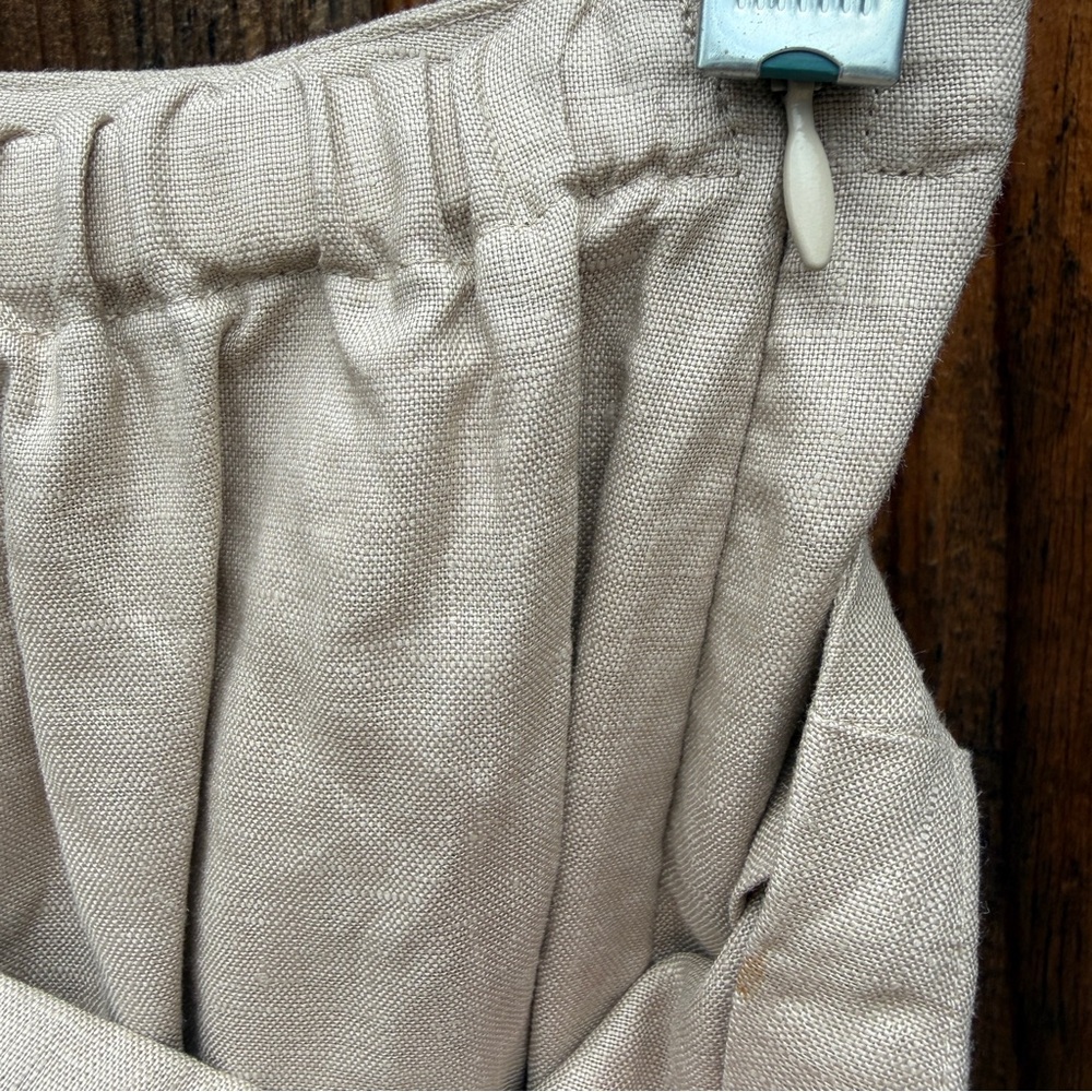 Sou Sou Wrap Skirt Womens Light Tan Linen 35" Kimono Sewing Okada Kyoto Japan - Picture 5 of 7